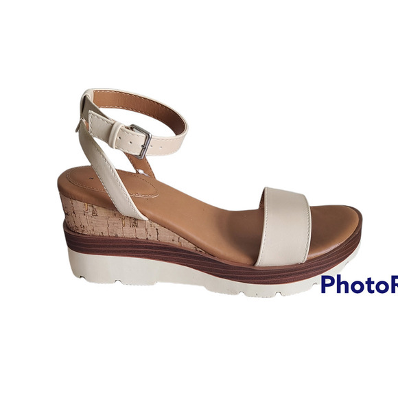Platform Wedge Sandals Ankle Strap Memory Foam Women’s 9.5 - Picture 3 of 7